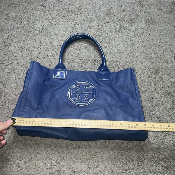 Tory Burch Navy Blue Large Ella Tote Bag Excellent Condition - Picture 9 of 9